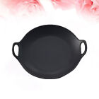 Ceramic Plate with Handle for Meals and Desserts - Black