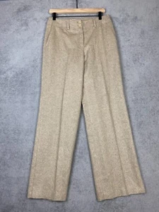 Talbots Pants Women 8 Tan Wool Angora Wide Leg Classic Career Office Corpcore - Picture 1 of 10