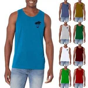 Men's Summer Surf Beach Tank Top Large Size Casual Sleeveless Tops Loose Tank - Picture 1 of 47