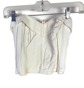 Camisa Top Vintage Graff Californiawear Blanco Bustier Corsé Sin Tirantes - Imagen 1 de 3