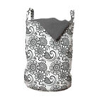 Ambesonne Floral Nature Laundry Bag Hamper Basket with Handles Laundromats