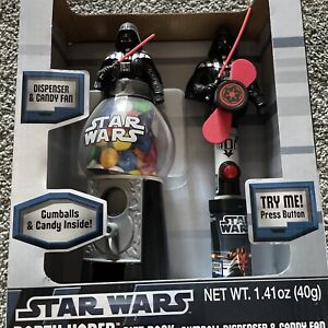 Star Wars Darth Vader Gift Set Gumball Machine and Candy Fan New Unopened