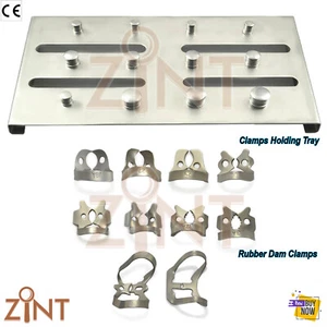 Juego de abrazaderas de presa de goma de endodoncia universal con borde marfil bandeja de sujeción X11 - Imagen 1 de 3