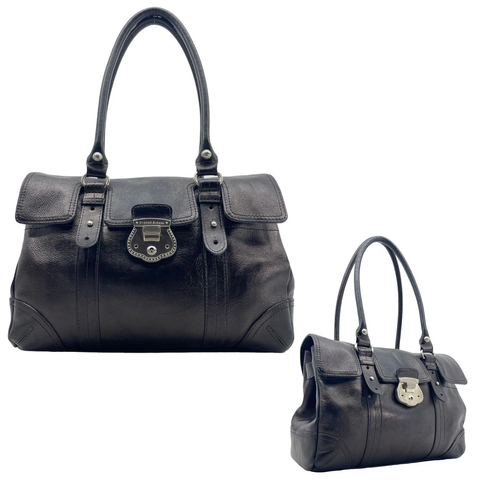 Vintage 90s ETIENNE AIGNER XL Leather Satchel Bag Handbag Tote Structured Doctor - Image 1 of 4