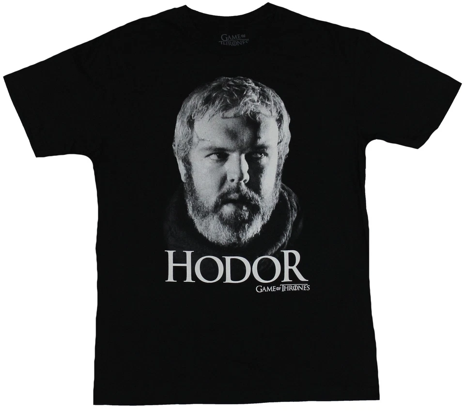 Camiseta Nueva Juego de Tronos Adulto - Blanco y Negro Hodor Head Over Name Pic Foto 1 de 1