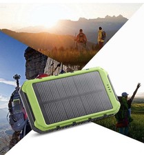USA 20000mAh Solar Power Bank 2 USB LED External Battery Charger For Cell Phones