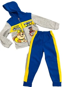 Nickelodeon PAW Patrol Boys 2 pc Hooded Sweatsuit Outfit Size5 Blue YellowFleece - Picture 1 of 6