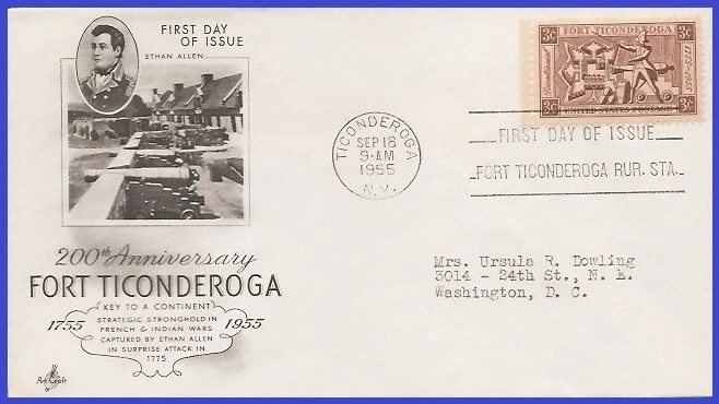 USA5 #1071 ADDR ARTCRAFT FDC   Fort Ticonderoga - Image 1 of 1