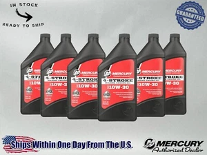 Mercury OEM SAE 10W-30 Mineral 4-Stroke Marine Engine Oil Quart 8M0078625-6PACK - Picture 1 of 7