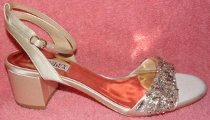 New Badgley Mischka Champagne Jeweled Ankle Strap Womens Dress Sandals 7 M - Picture 1 of 2