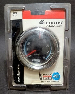 Equus 6078 Tachometer - 3-3/8 inch, 0-8000 RPM, Chrome Bezel - New - Image 1 of 3