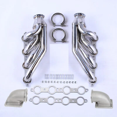 Turbo Exhaust Manifold&Headers For LS1 LS6 LSX GM V8+Elbows T3 T4 to 3.0" V Band - Image 1 of 4