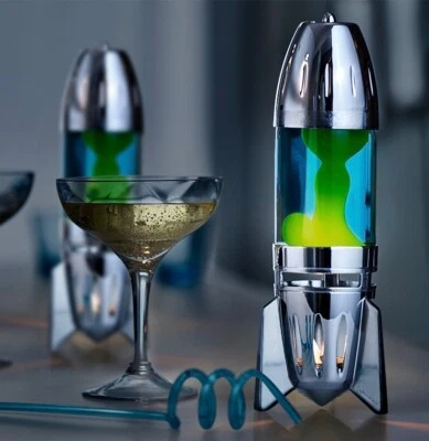 Mathmos Fireflow Candle Lava Lamp - silver - blue/yellow - image 1 of 4