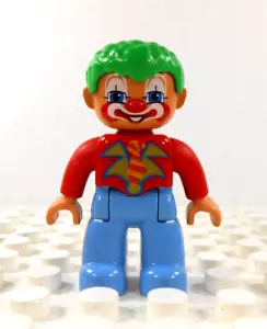 Lego Duplo Figure Clown green hair red/lt blue - Picture 1 of 3