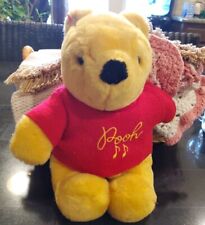 Vintage Sears Gund Winnie the Pooh 9″ Bear Red Top Music Notes Stuffed Animal
