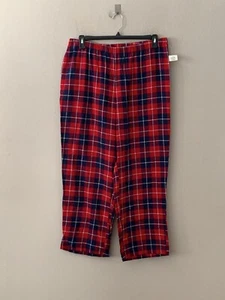 NWT! Charter Club Women's Sz L 100% Cotton Flannel Pull On Plaid Pajama Pants - Picture 1 of 4