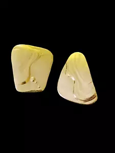 Leigh Miller Brass Splater Mismatched Ripple Effect 925 Backs And Post Earrings - Picture 1 of 5