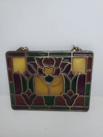 Vintage Stained Glass Home Decor Wall Art Flowers Garden Floral Design Tulips Cover