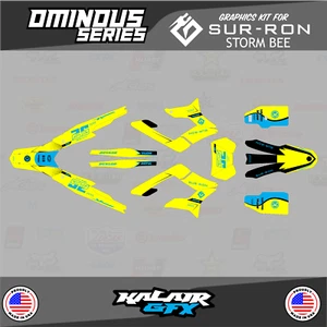 Graphics Kit for Sur-Ron Storm Bee (2023-2024) Ominous Series - Yellow-Cyan - Picture 1 of 6