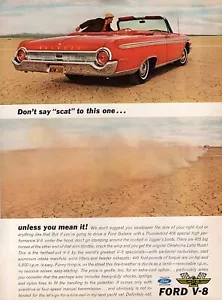 Ford Galaxie 1962 convertible ""Don't Say Scat"" anuncio en color original - Imagen 1 de 1