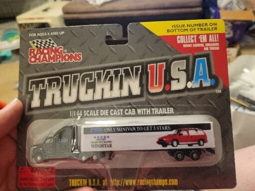1/144 RACING CHAMPIONS SEMI TRUCK TRAILER FORD WINDSTAR AD ON SIDE TRUCKING USA2 - Image 1 of 1