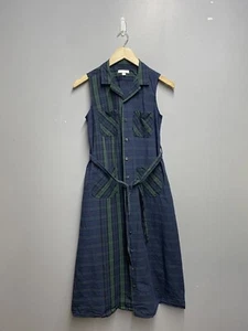 Engineered Garments Sleeveless Dress XXS Green Blue Checked Size 0 US / UK 4 - Picture 1 of 9