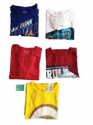 Lot Of 5 Boy’s Children Place T-Shirts, Yellow Is New, 4 Others PreOwned Size L - Image 1 of 4