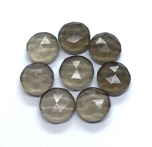 Round Rose Cut Natural Smoky Quartz Loose Gemstone For Making All Type Jewelry - Picture 1 of 24