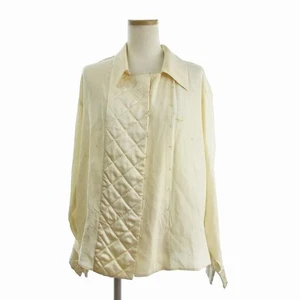 CHANEL BOUTIQUE Shirt Blouse Quilted Long Sleeve Plain Color Beige Women's - Picture 1 of 9