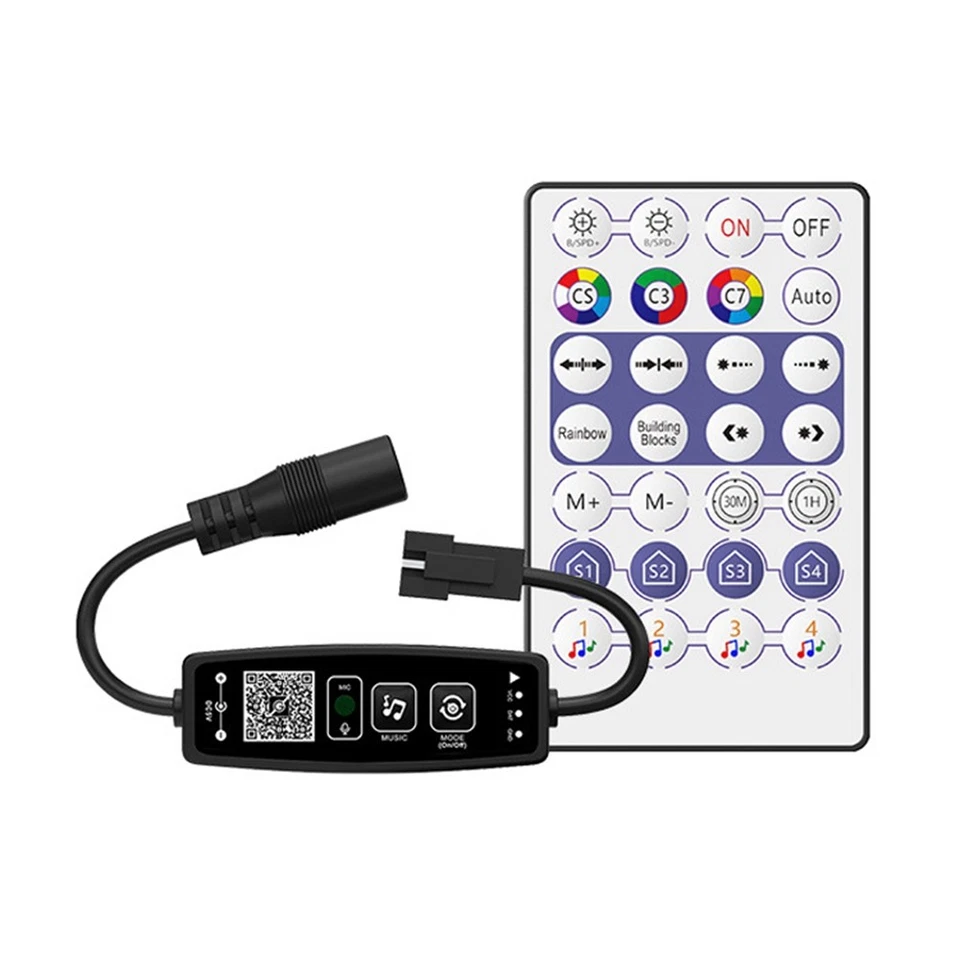 WS2811 WS2812B Controller LED Bluetooth Musica 28 Tasti Telecomando per6036 - Immagine 1 di 1