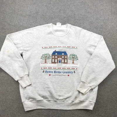Винтажный Lee толстовка мужской 2XL реглан Crewneck вниз дома страны сделано США 90-х - Изображение 1 из 4