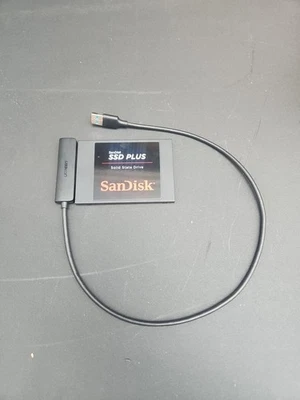SanDisk SSD Plus 240GB computer hard drive 2.5in/w Ugreen USB Attachment Plug In - Image 1 of 3