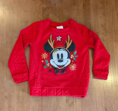Suéter de vacaciones Disney Minnie Mouse niñas talla 5/6 Foto 1 de 4