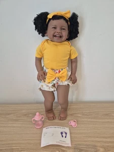 Reborn Baby Doll African American With Bottle, Dummy & Birth Certificate Bzdoll - Picture 1 of 11