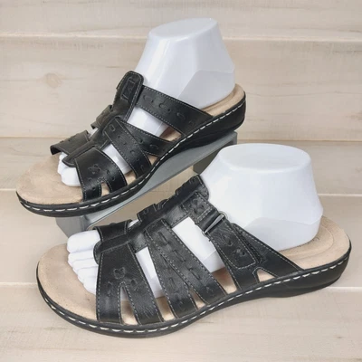 Croft & Barrow Women's 9 Med Ortholite Slip On Sandals Black Casual - Image 1 of 4