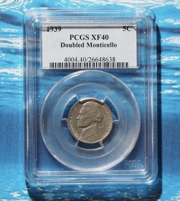 1939 JEFFERSON NICKEL, Double Die Reverse, DDR, Monticello, PCGS XF40 - Image 1 of 4