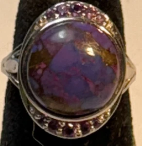 Anillo Sugilite Redondo Plata de Ley con Amatista Talla 7 1/4 - Imagen 1 de 3