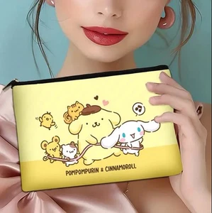 NEW SANRIO POMPOMPURIN & CINNAMOROLL MAKE UP BAG / PENCIL / ACCESSORIES CASE - Picture 1 of 7