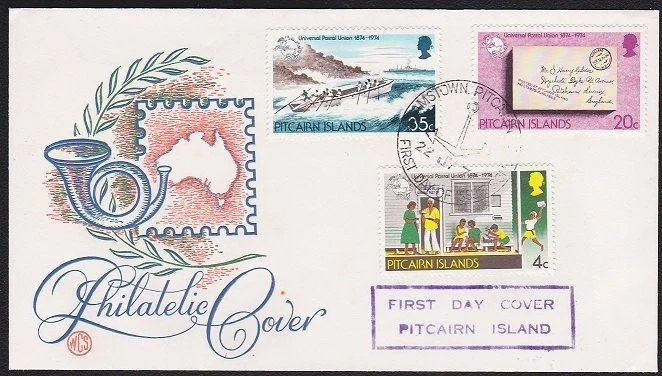 PITCAIRN IS 1974 UPU set on FDC with Adamstown cancel......................D4839 - Image 1 of 1