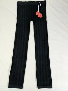 POOF Girl's Black Vertical Striped High Rise Seamless Stretch Leggings size S/M - Picture 1 of 12