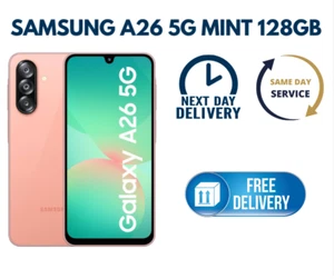 Samsung A26 5G 128GB 6.7'' Peach Pink Colour UNLOCKED 5G SMART PHONE - Picture 1 of 10