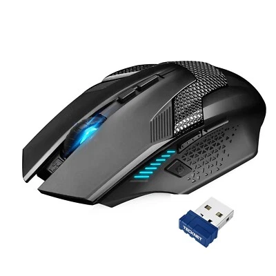 TECKNET Wireless Gaming Mouse 2.4G Optical USB Computer Mice, 8 Buttons Wm389 - Image 1 of 4