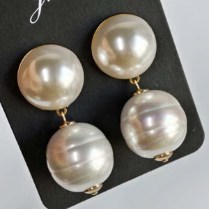 New Jcrew Pearl Heavy Drop Earrings Statement Gift Fashion Women Party Jewelry - Picture 1 of 4