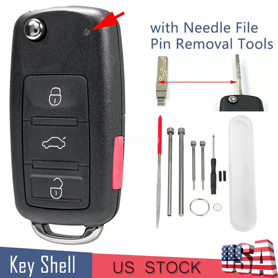 Para 2011 2012 2013 2014 2015 2016 Volkswagen VW Jetta Mando a distancia Llavero Carcasa Estuche Foto 1 de 4