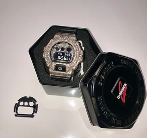 G-Shock DW6900NB RARE 925 Silver Cz Case - Picture 1 of 8