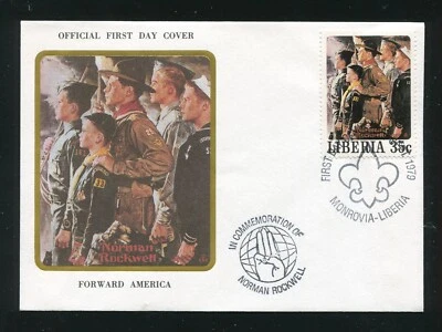 Norman Rockwell, Forward America First Day Cover FDC, Liberia - Image 1 of 4