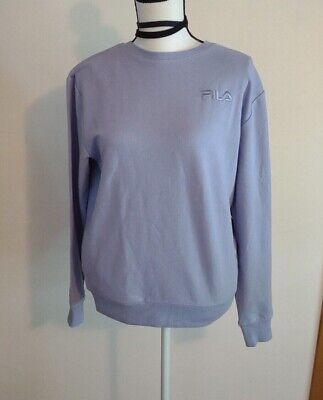 Fila Purple Impression Womens French Terry Crew Neck Sweatshirt W/ Pockets Small • 26.95€