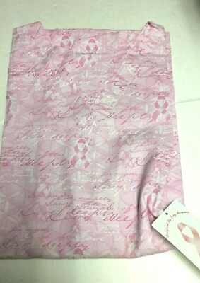 Scrub Light Pink Tops 3 Pockets (CANCER RIBBON) assorted sizes Jody Bergsma NWT - Image 1 of 3