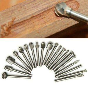 20pcs Carbide Burr Set Rotary Drill Bits Die Grinder Carving Engraving Tool Assy