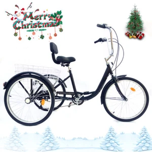 24 Zoll Dreirad Für Erwachsene 6-Gang Senioren 3-Rad Fahrrad Mit Einkaufskorb DE - Bild 1 von 15